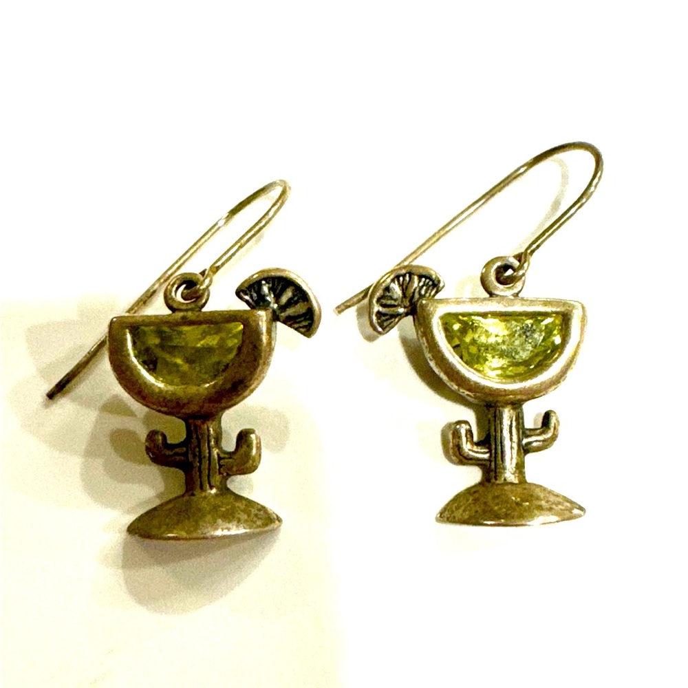 Shube Dakota West Sterling Silver Martini Glass Dangle Earrings